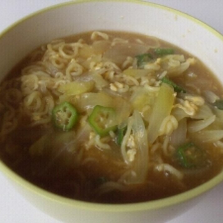 おくら玉ねぎ卵のラーメン☆